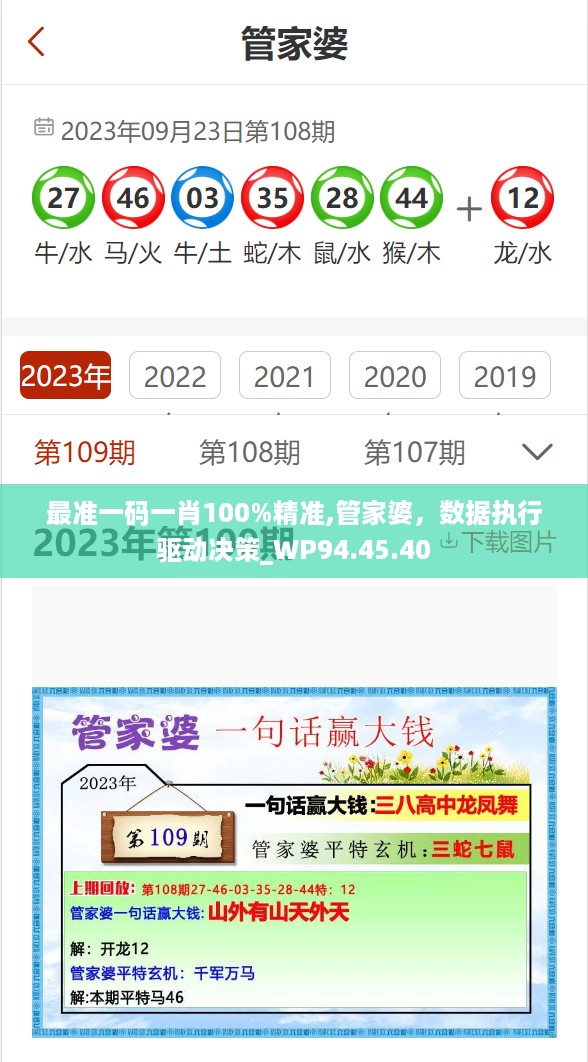 最准一码一肖100%精准,管家婆，数据执行驱动决策_WP94.45.40