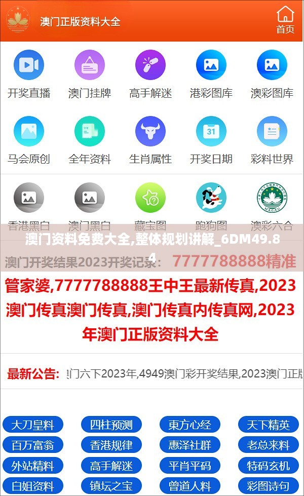 澳门资料免费大全,整体规划讲解_6DM49.84