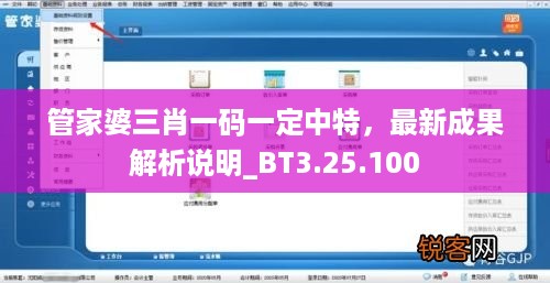 管家婆三肖一码一定中特，最新成果解析说明_BT3.25.100