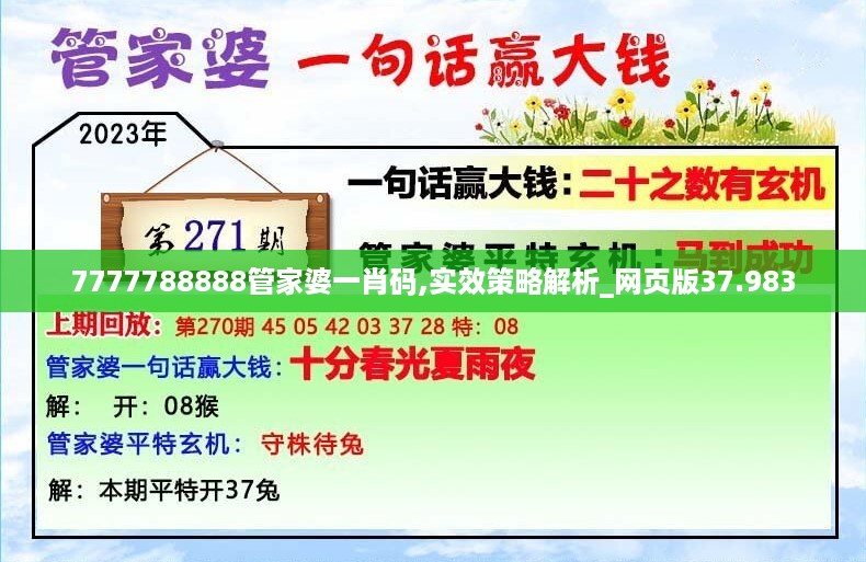 7777788888管家婆一肖码,实效策略解析_网页版37.983