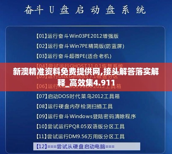 新澳精准资料免费提供网,接头解答落实解释_高效集4.911