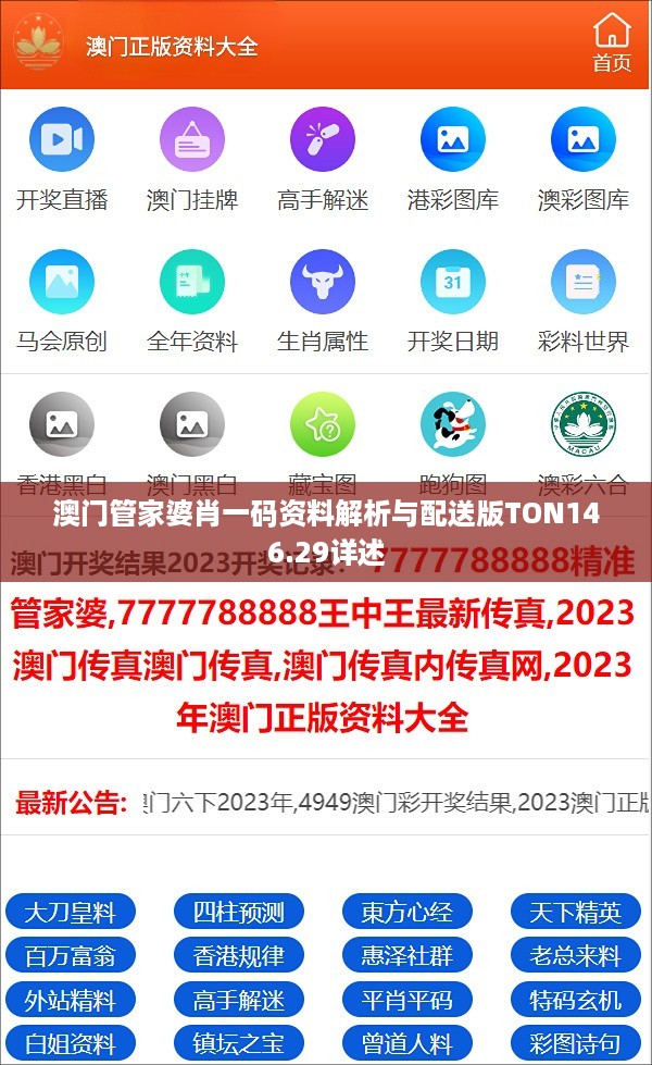 澳门管家婆肖一码资料解析与配送版TON146.29详述