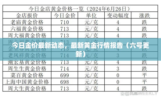 今日金价最新动态，最新黄金行情报告（六号更新）